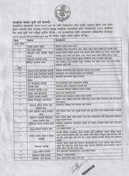 सूची दर्ता सम्बन्धी सूचना